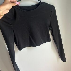Forever 21 Black Fitted Long Sleeve Bodysuit
